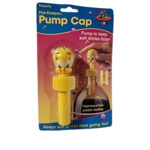 Vintage 1994 Looney Tunes Tweety Fizz Drink Keeper Pump Cap Cartoon Cap